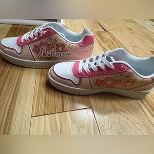 Barbie Shoes - Pink and White Floral Sneakers